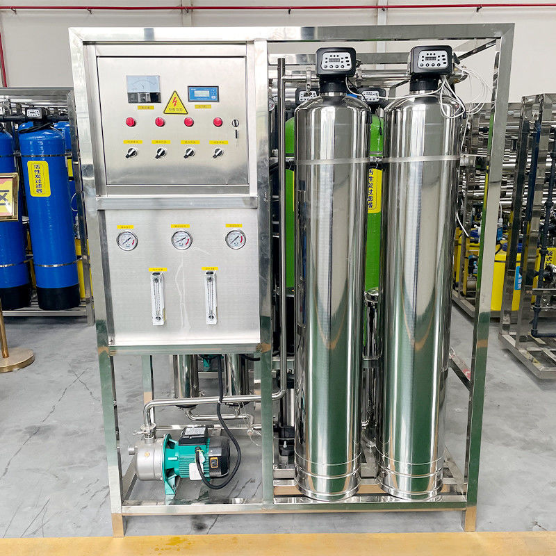500L FRP Vessel Reverse Osmosis Plant for Pure Water Treatment in Stainless Steel Tank